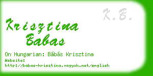 krisztina babas business card